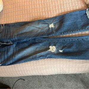 Distressed Blue Mother Jeans